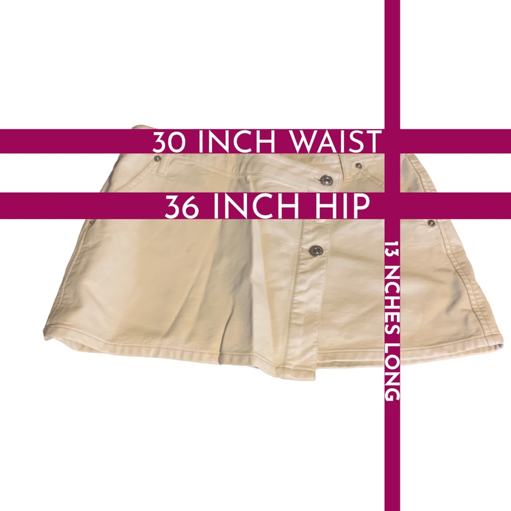 WE THE FREE "WYNNE" FREE PEOPLE FAUX LEATHER BONE CREAM MINI SKIRT (29/M) - Picture 11 of 12